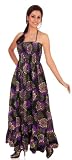 LALEELA Cadeau Fête des Sexy et coloration tout en imprimé Robe longue tunique tube de licol backless Printemps Robe Mère Resort