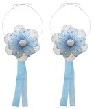 5 Blue Multi Layered Daisy Flower Curtain Holder Tieback tiebacks tie backs baby girls nursery room decor