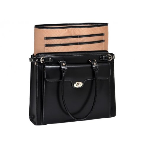 McKleinUSA 94835 WINNETKA Leather Ladies Briefcase with Removable Sleeve - Black