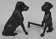 PAIR of LABRADOR Andiron Fireplace Hearth Fire Dogs