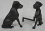 PAIR of LABRADOR Andiron Fireplace Hearth Fire Dogs