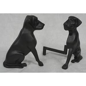 PAIR of LABRADOR Andiron Fireplace Hearth Fire Dogs