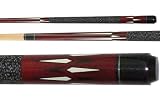 Imperial Hustler Series Burgundy Stain with Ivory Prongs Pool Cue