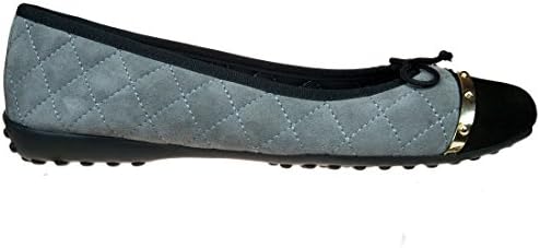 Bailarinas OLIVIA GG Grey Quilted Ballerina Flat