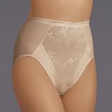 Flexees Womens Firm Control Jacquard Hi Cut Brief #5564