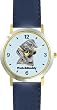 Dachshund-Shorthaired (SC) Dog - WATCHBUDDY&reg; DESIGNER DELUXE TWO-TONE THEME WATCH - Arabic Numbers-AQUA MARINE STYLE - Pale Blue Dial with Blue Leather Strap-Children's Size-Small ( Boy's Size & Girl's Size )