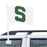 Michigan State Spartans White Car Flag