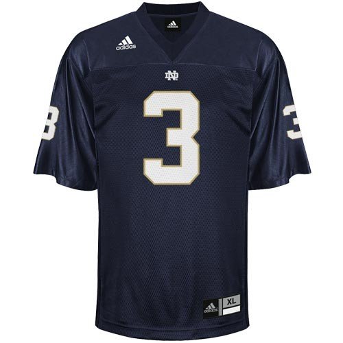 adidas Notre Dame Fighting Irish #3 Navy Blue Replica Football Jersey