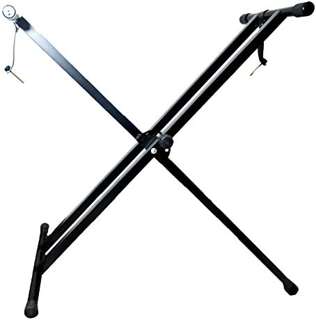 Dual X Iron Keyboard Stand Electronic Piano - Black - Adjusts for all Keyboards