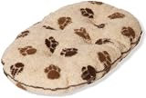 Sherpa Fleece Beige Paw Quilted Mattress Dog Bed 30