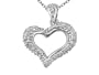 0.20 cttw Heart Shaped Pendant in 14k White Gold LIFETIME WARRANTY