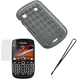 GTMax Smoke Checker Soft Gel Case + Clear LCD Screen Protector for BlackBer ....
