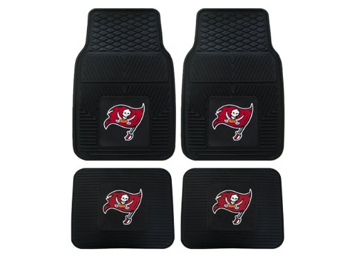 A Set of 4 NFL Universal Fit Front and Rear All-Weather Floor Mats - Tampa Bay Buccaneers