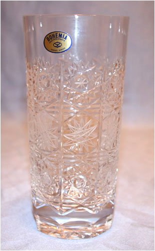 Set of 6 Bohemian Handmade 24% lead crystal Czech Republic High-Ball Glasses
