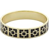 Trina Turk Enamel Brick Gold And Black Bangle