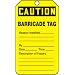 Accuform Signs TAB105CTP Caution Barricade Tag, Yellow PF-Cardstock (Pack of 25)