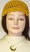 Hand Crocheted Golden Yellow Gimp Skull Cap Offered in Combination with Genuine Gold ...