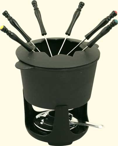 Fackelmann Fondue-Set aus Edelstahl mit 6 Gabeln 