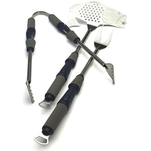 Charcoal Companion 3-Piece Angler Grill Barbecue Tool Set, 3-Piece by 