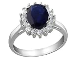Created Blue Crystal Ring 2.5 Carat (ctw) in Sterling Silver
