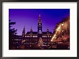 Christmas Market, Vienna, Austria Framed Photographic Poster Print by Elfi Kluck, 29x21