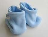 【低出生体重児】【早産児】【未熟児】【IUGR】【NICU】用　ベビー服：クリッブシューズ　ブルーボタン
