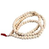 Tibetan Handmade Light Wood 108 Prayer Beads Mala Necklace