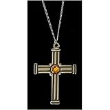 Jewelled Cross English Pewter Necklace