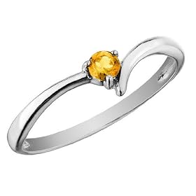 Citrine Ring 1 8 Carat (ctw) in 10K White Gold