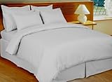 Full/Queen Stripe White 3pcs Duvet Cover Set 300 Thread Count 100% Egyptian ....