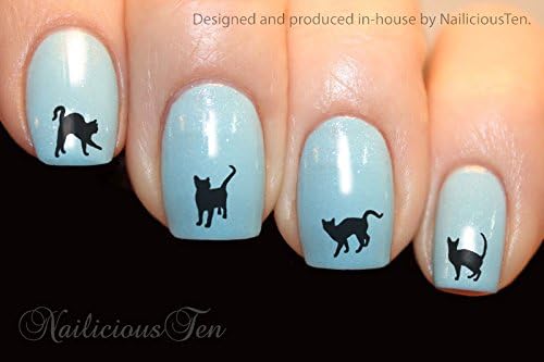 NAILICIOUS TEN Cute Cats Design Nail Wraps Water Transfers 21pcs Decals ST8179