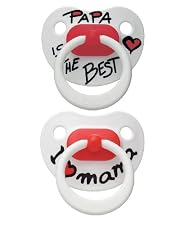 Bibi Dental Shaped Soothers 3 Pk - 'I love Mama' and 'Papa is the Best' (from 6 months)