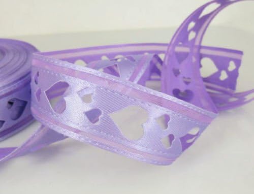 10yards Art Craft Ribbons Printed Hole Heart Polyester Ribbon Christmas Halloween Ribbon 25mm 1pcs (Purple)