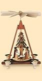Christmas pyramid Nativity scene, 1-tier, height 30 cm / 12 inch, natural, original Erzgebirge by Mueller Seiffen MU 10324