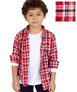 American Apparel Kids Flannel Long Sleeve Button Up Shirt