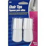 7/8 Inch White Chair Tips