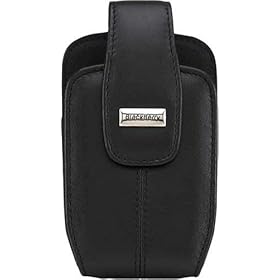 BlackBerry Curve 8300, 8310, 8320, and 8330 Leather Swivel Holster-Pitch Black