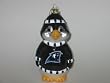 CAROLINA PANTHERS 5 1/2" tall and 3" wide Blown Glass Penguin CHRISTMAS ORNAMENT