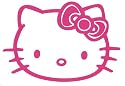 Hello Kitty With Bow in Hair Decal Sticker Graphic Logo x1 PINK
