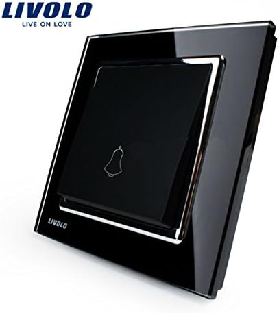 Livolo Black Crystal Glass Doorbell Switch Wall Push Button Switch