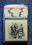 NEW SHIP & LIGHTHOUSE SCRIMSHAW ZIPPO LIGHTER