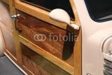IMAGE OF Wallmonkeys Peel and Stick Wall Decals - Wood Panel Door on Classic Sedan Car - 18