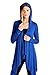 82 Days Women'S Rayon Span Open Front Cardigan With Hoodies - Solid