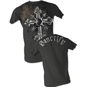Sanctify Crosses Adult Christian Charcoal Tee T-Shirt