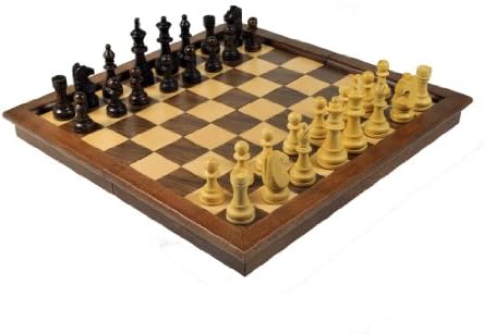 Deluxe Walnut Wood Wooden Chess Board Box Board