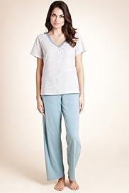 Per Una Pure Cotton Lace Striped Pyjamas