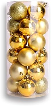 IARR Christmas Multicolor 24 CT Barrel Plating Shatterproof Ornaments Christmas Ball 40mm, Gold