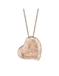 14k Rose Gold 0.54 Ctw Diamond Spotted Heart Necklace