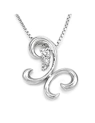 (X1000Diamond) 18K/750 White Gold Polished Finished Round Diamond 3 Stones (Past, Present and Future) Butterfly Pendant w/925 Sterling Silver Chain (0.07 cttw, G-H Color, VS2-SI1 Clarity)