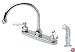Price Pfister 8H685PC Savannah Double-Handle Kitchen Faucet with White Lever Handles and Side Sprayer, Chrome